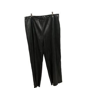 Pretty Little Thing Plus Faux Leather Pleather Pleated Wide Leg Pants Women’s 18